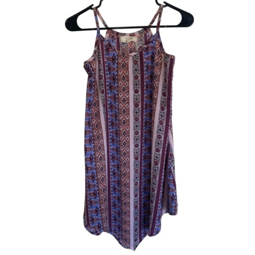 Bundle & Save Girls Boho Paisley Stripped Asymmetrical Hem Dress XL Multi Color